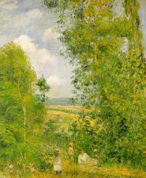 Camille Pissarro : Resting in the Woods at Pontoise